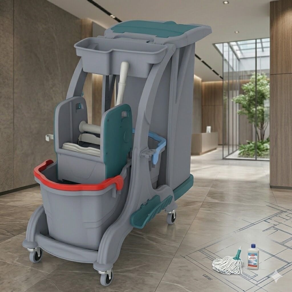 Herkül Çift Kovalı Temizlik Seti (+Üst Sepet, Brandalı) 70 Lt 2X25 Lt