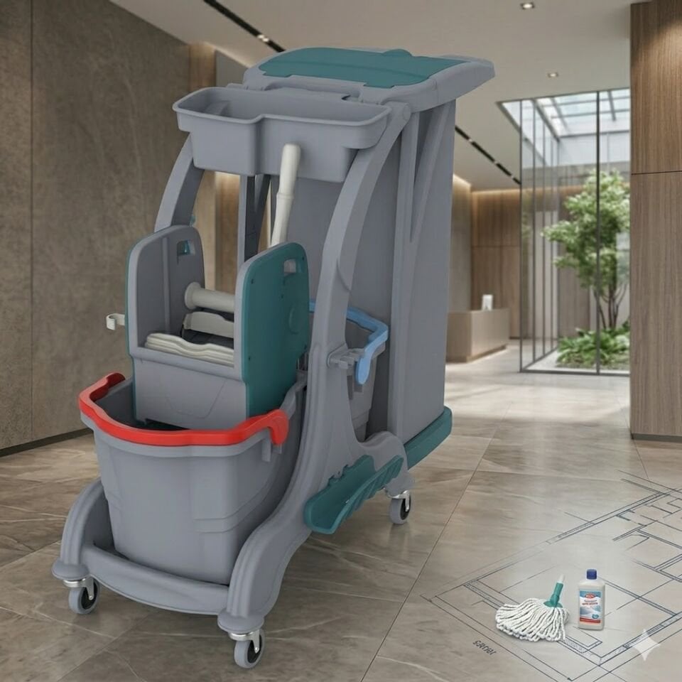 Herkül Çift Kovalı Temizlik Seti (+Üst Sepet, Brandalı) 70 Lt 2X25 Lt