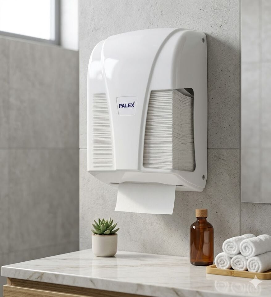 C Katlama Tuvalet Kağıdı Dispenseri Beyaz