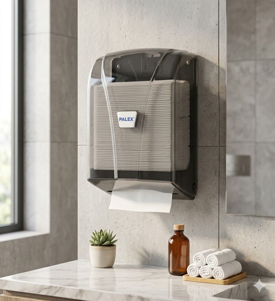 C Katlama Tuvalet Kağıdı Dispenseri Şeffaf Füme