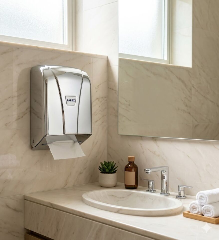 C Katlama Tuvalet Kağıdı Dispenseri Krom Kaplama