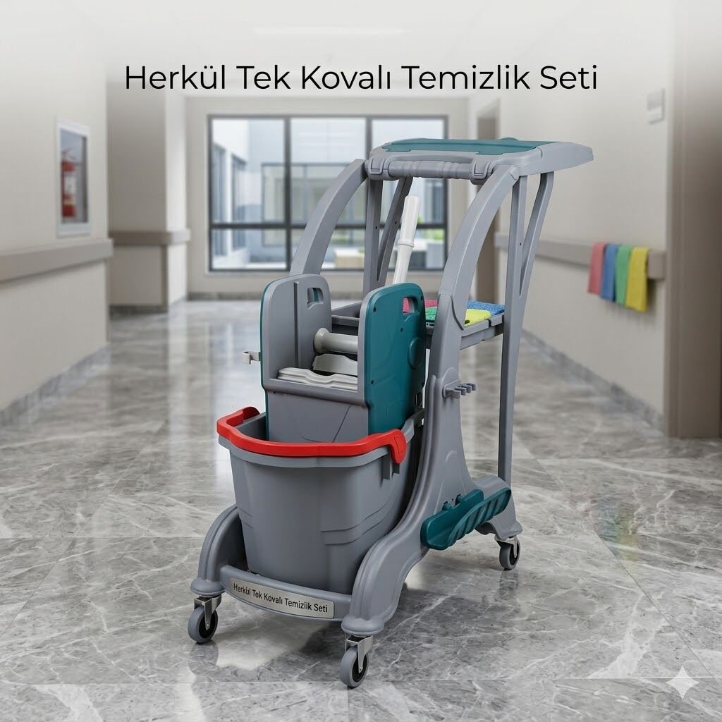 Herkül Tek Kovalı Temizlik Seti (Herkül Set Kovası ''Hsk810'', Herkül Plastik Pres ''Hpp794'') 1X25 Lt