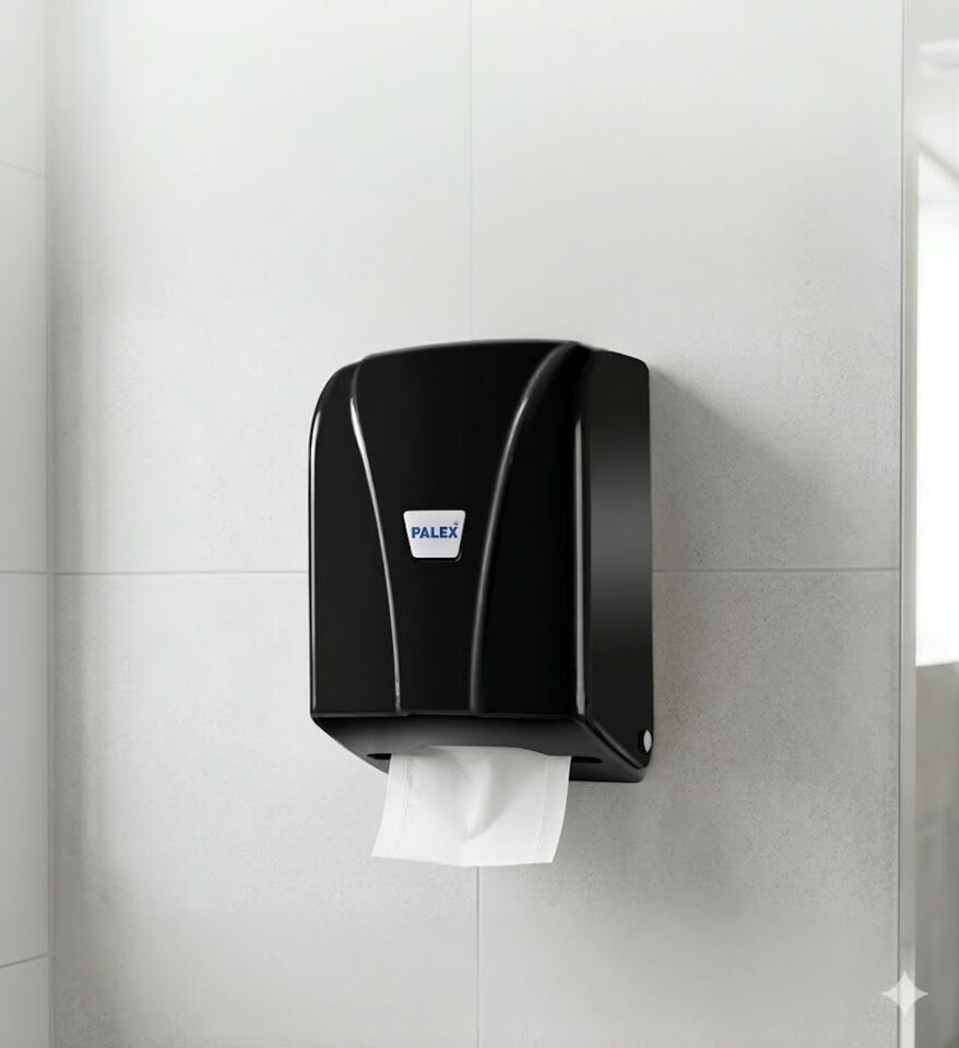 C Katlama Tuvalet Kağıdı Dispenseri Siyah