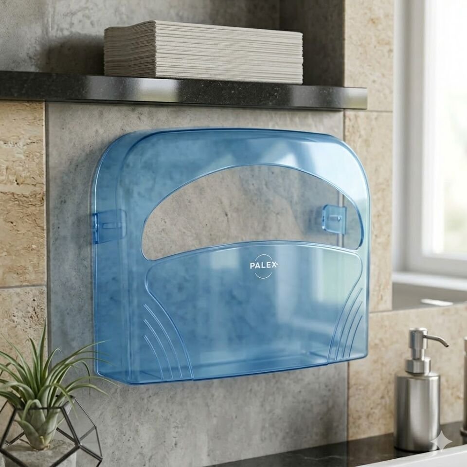 Klozet Kapak Örtüsü Dispenseri Şeffaf Mavi