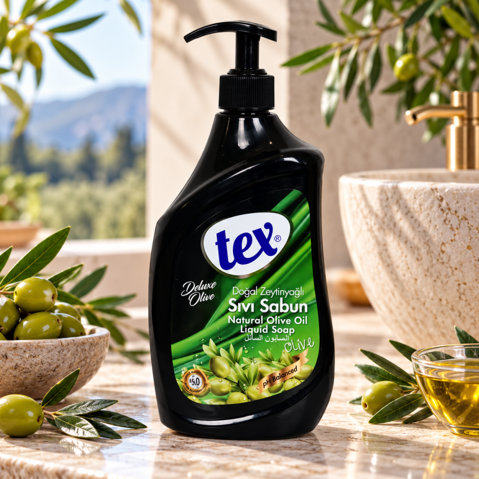 Tex Sıvı El Sabunu Zeytinyağlı Şeffaf 750 Ml