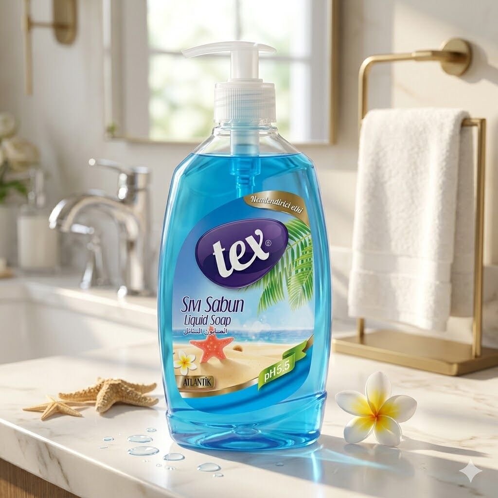 Tex Sıvı El Sabunu Atlantik (Şeffaf) 750 Ml