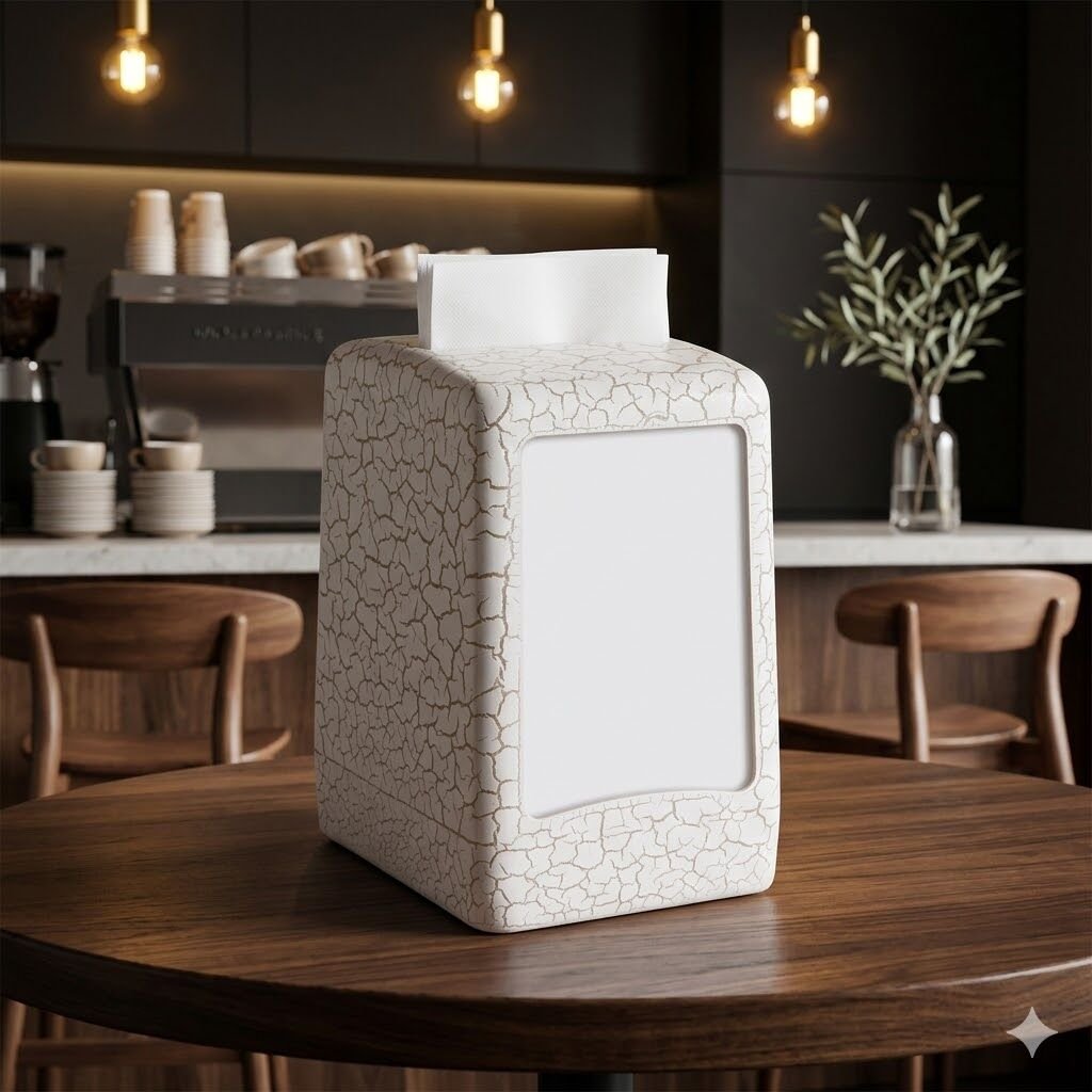 Desenli Peçetelik Beyaz