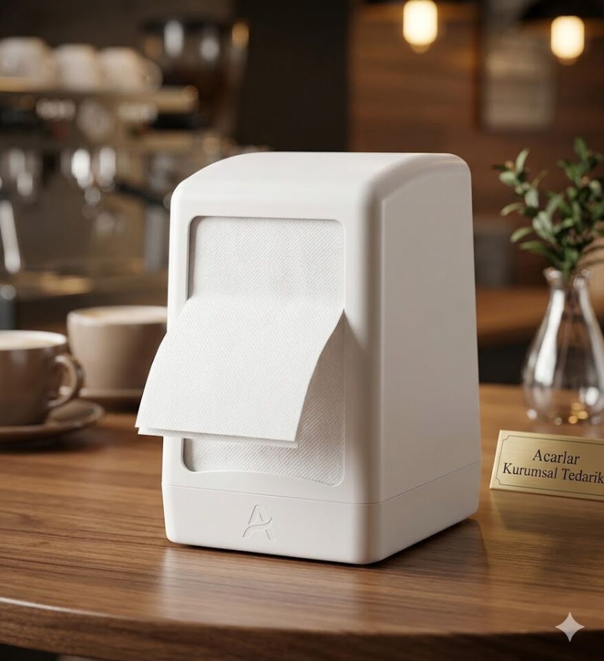 Masa Üstü Peçete Dispenseri Beyaz (Ağır)