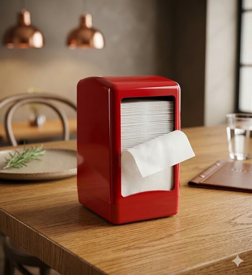 Masa Üstü Peçete Dispenseri Kırmızı (Ağır)