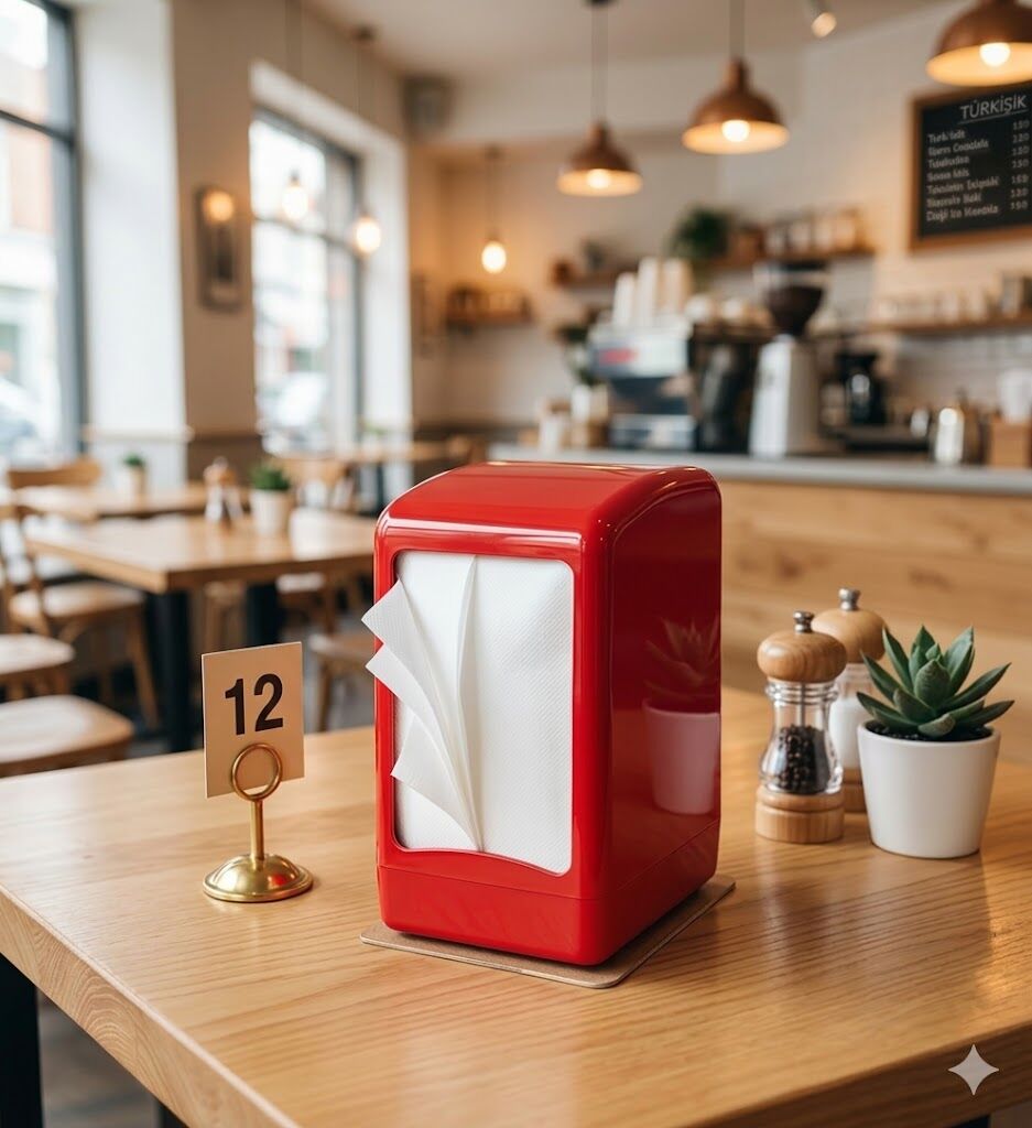 Masa Üstü Peçete Dispenseri Kırmızı (Hafif)