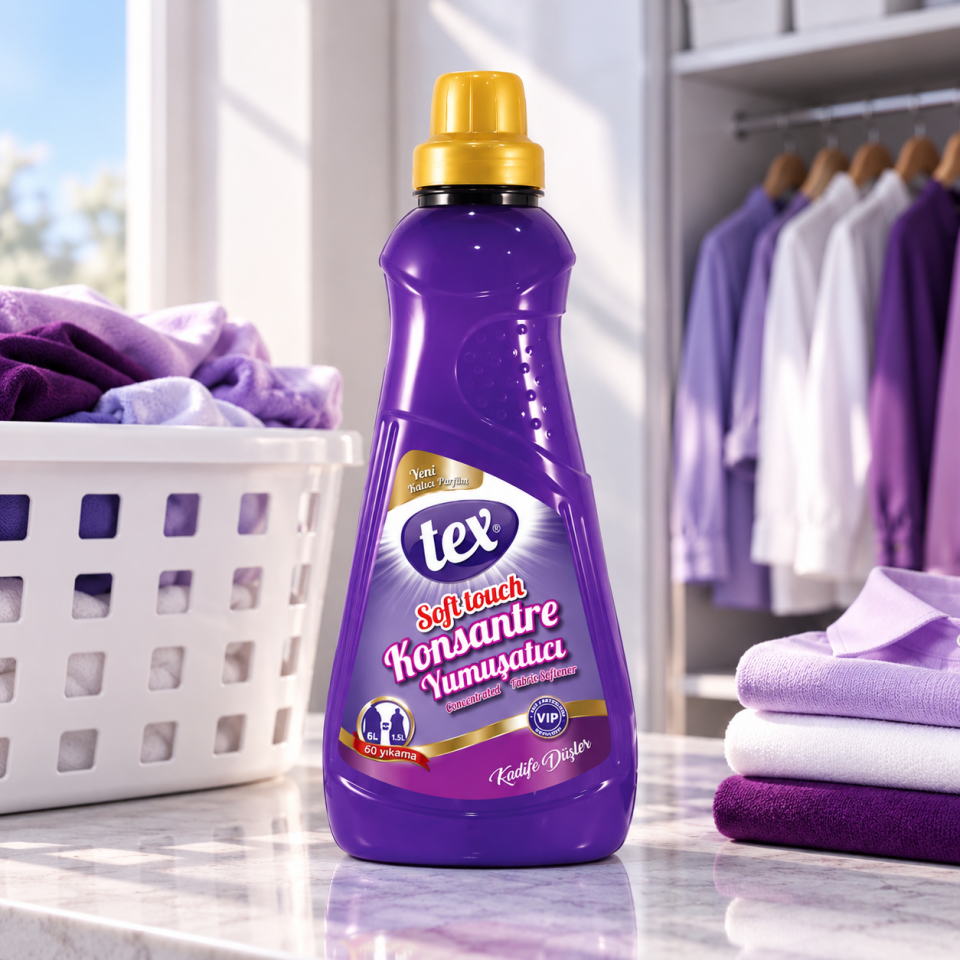 Tex Çamaşır Yumuşatıcısı Konsantre Kadife Düşler Mor 1.25 Kg