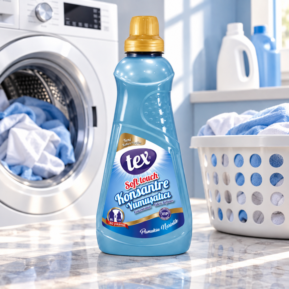 Tex Çamaşır Yumuşatıcısı Konsantre Pamuksu Narinlik Mavi 1.25 Kg