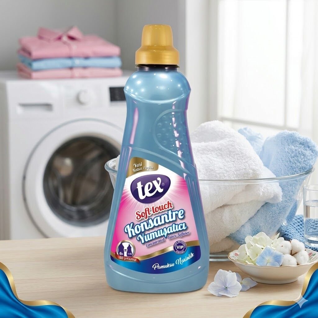 Tex Çamaşır Yumuşatıcısı Konsantre Pamuksu Narinlik Mavi 1.25 Kg