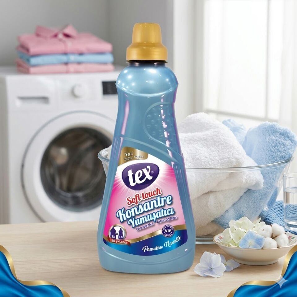 Tex Çamaşır Yumuşatıcısı Konsantre Pamuksu Narinlik Mavi 1.25 Kg