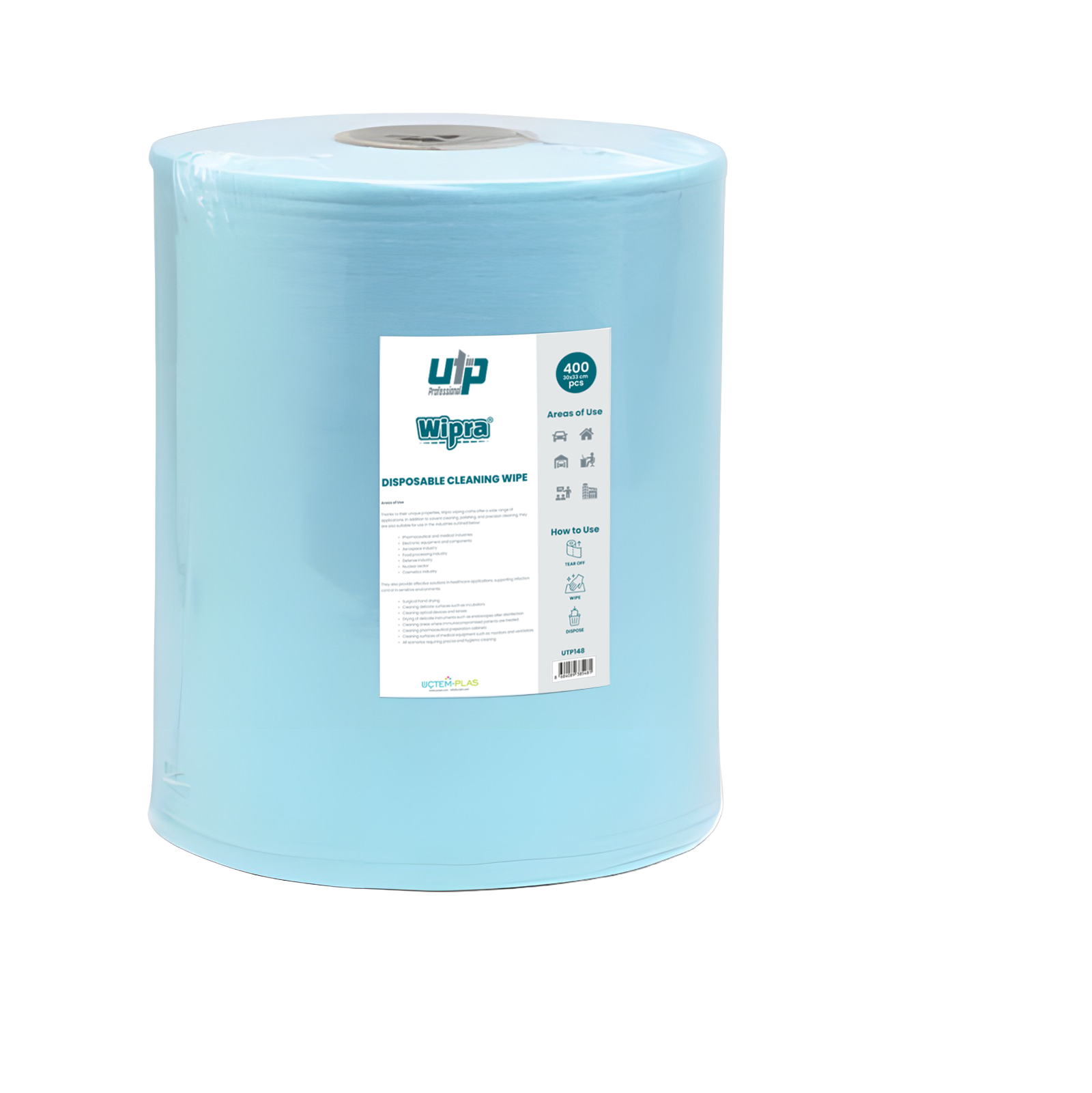 WIPRA KULLAN-AT TEMİZLİK MENDİLİ 400 YAPRAK 30*33 CM