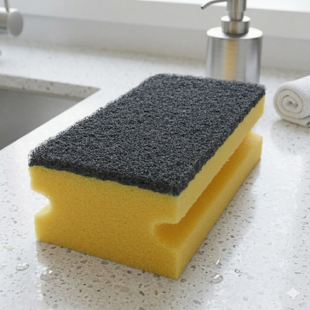 Endüstriyel Temizlik Süngeri Siyah Keçe (Ağır Kirler), 10'Lu Paket 7X14