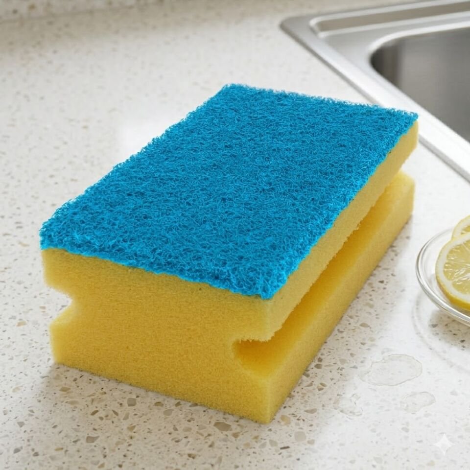 Endüstriyel Temizlik Süngeri Mavi Keçe (Çizmez Yüzey), 10'Lu Paket 7X14