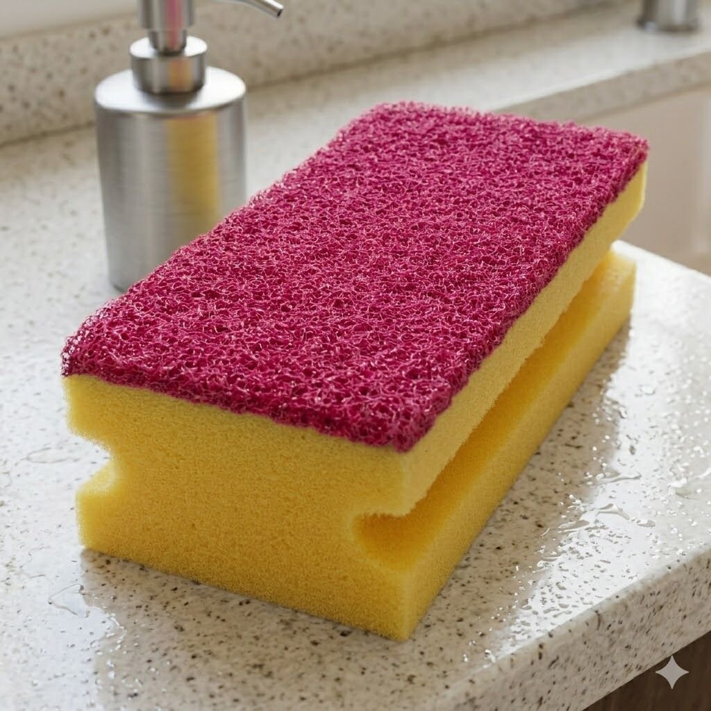 Endüstriyel Temizlik Süngeri Fuşya Keçe, 10'Lu Paket 7X14