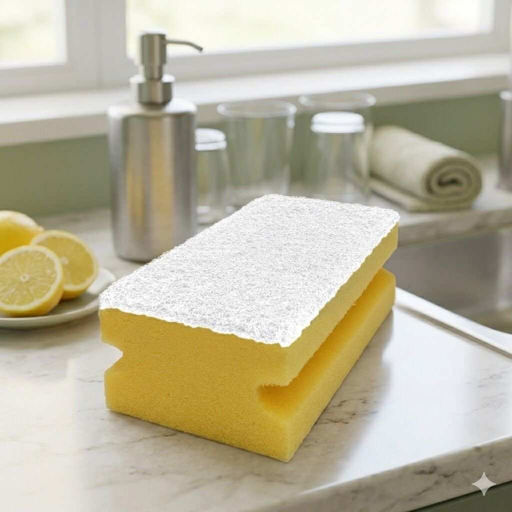 Endüstriyel Temizlik Süngeri Beyaz Keçe, 10'Lu Paket 7X14