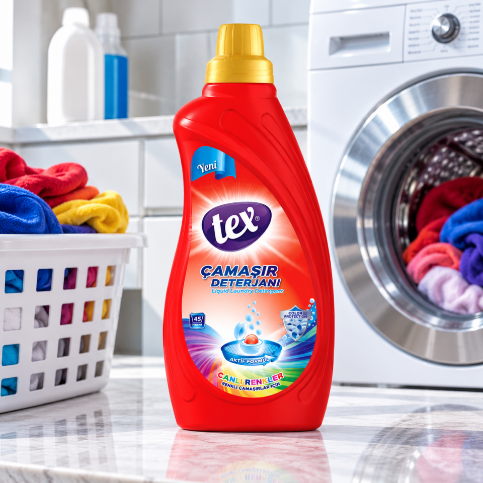 Tex Sıvı Çamaşır Deterjanı Canlı Renkler 1 Kg