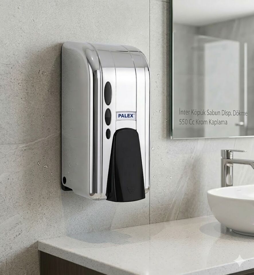 İnter Köpük Sabun Dispenseri Dökme Krom Kaplama 550 Cc