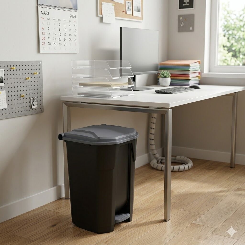 Pedallı Çöp Kovası 50 Lt Siyah