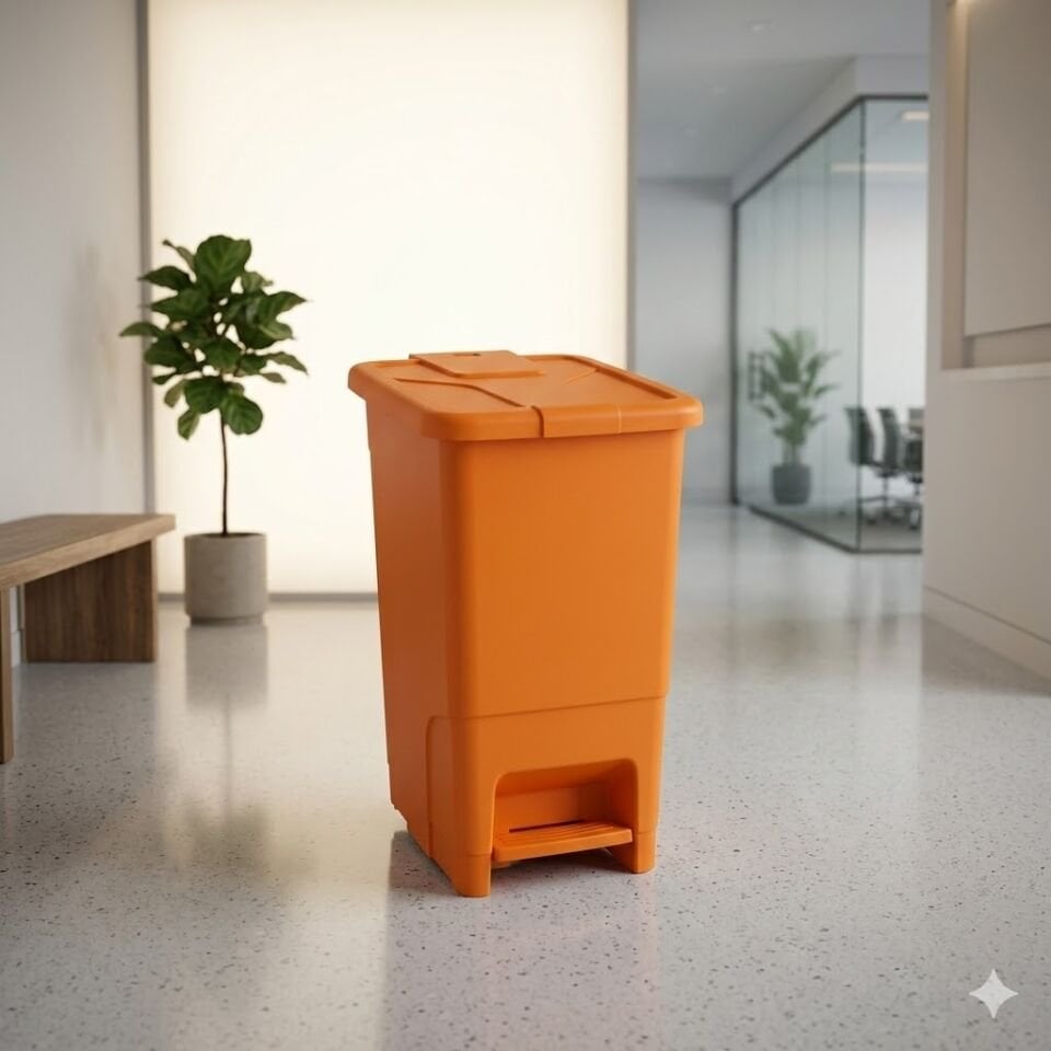 Slim Çöp Kovası 30 Lt. Turuncu
