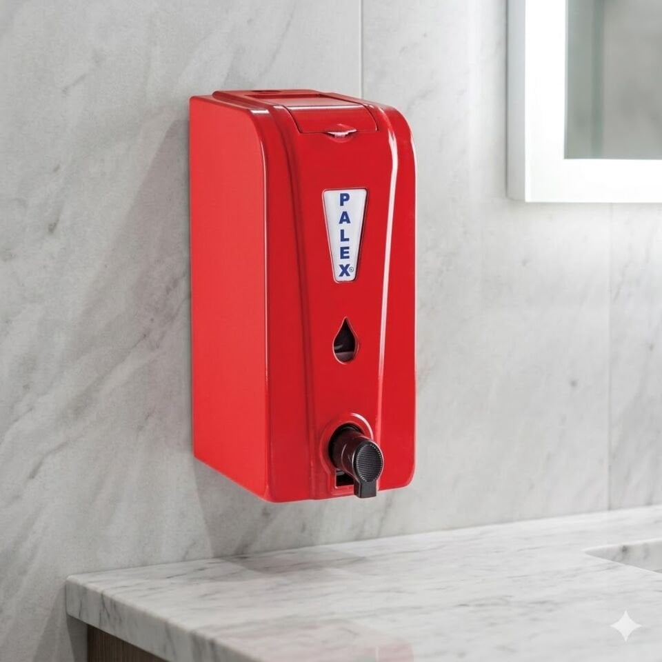 Üstten Dolmalı Köpük Sabun Dispenseri Kırmızı 550 Cc
