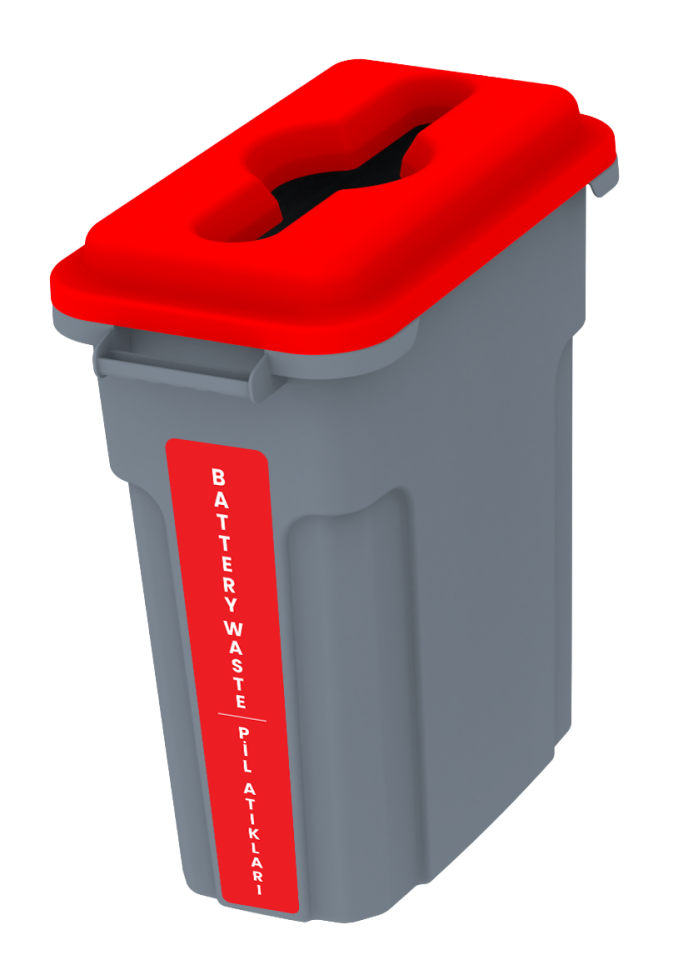 Pil Atık Kutusu Düz Kapaklı 70 Lt