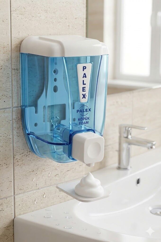 Standart Köpük Sabun Dispenseri 500 cc Şeffaf Mavi