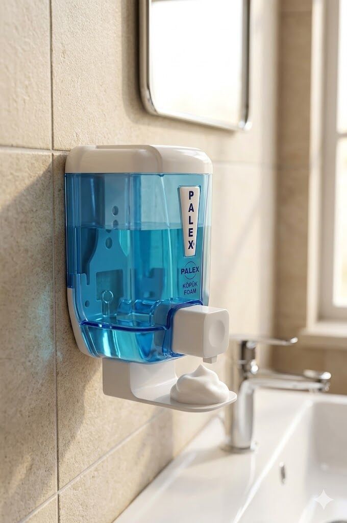 Standart Köpük Sabun Dispenseri 1000 Cc Şeffaf Mavi