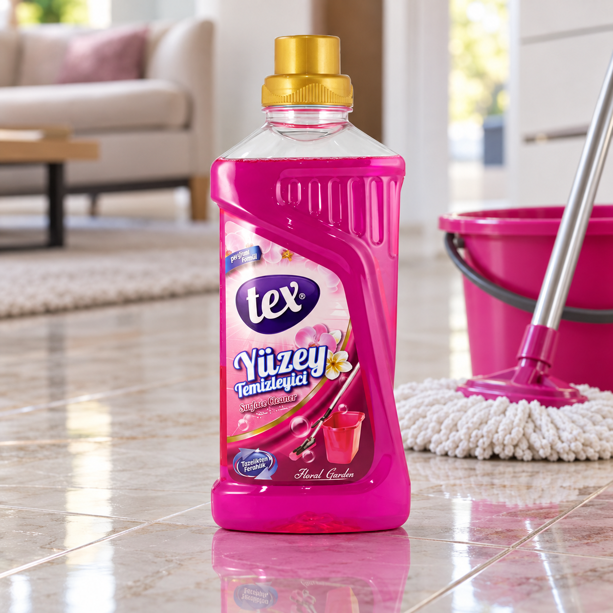 Tex Genel Yüzey Temizleyi Floral (Pembe) 1 Kg
