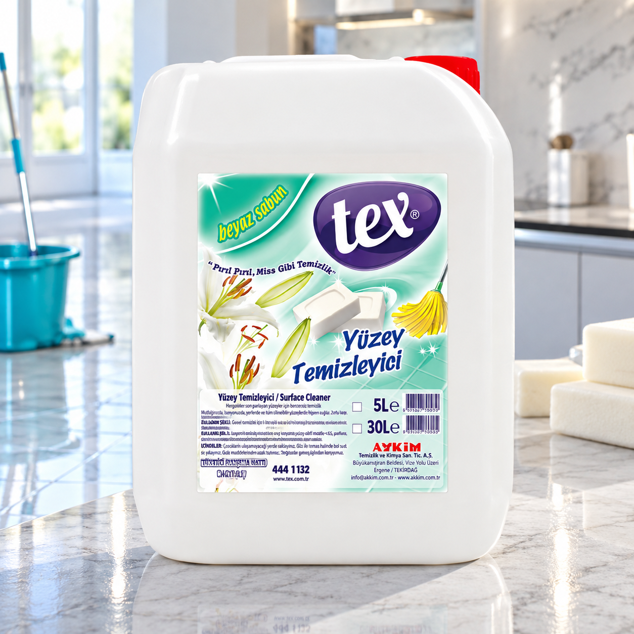 Tex Beyaz Sabun Kokulu Yüzey Temizleyici 5 Kg