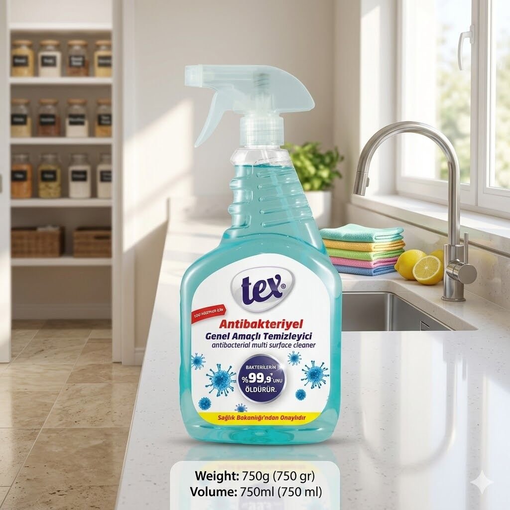 Tex Antibakteriyel Genel Amaçlı Temizleyici Mavi 750 ml