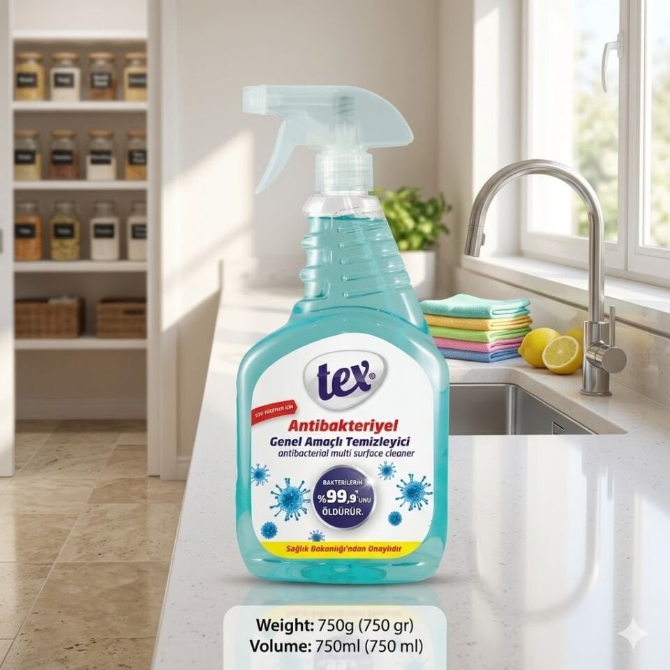 Tex Antibakteriyel Genel Amaçlı Temizleyici Mavi 750 ml