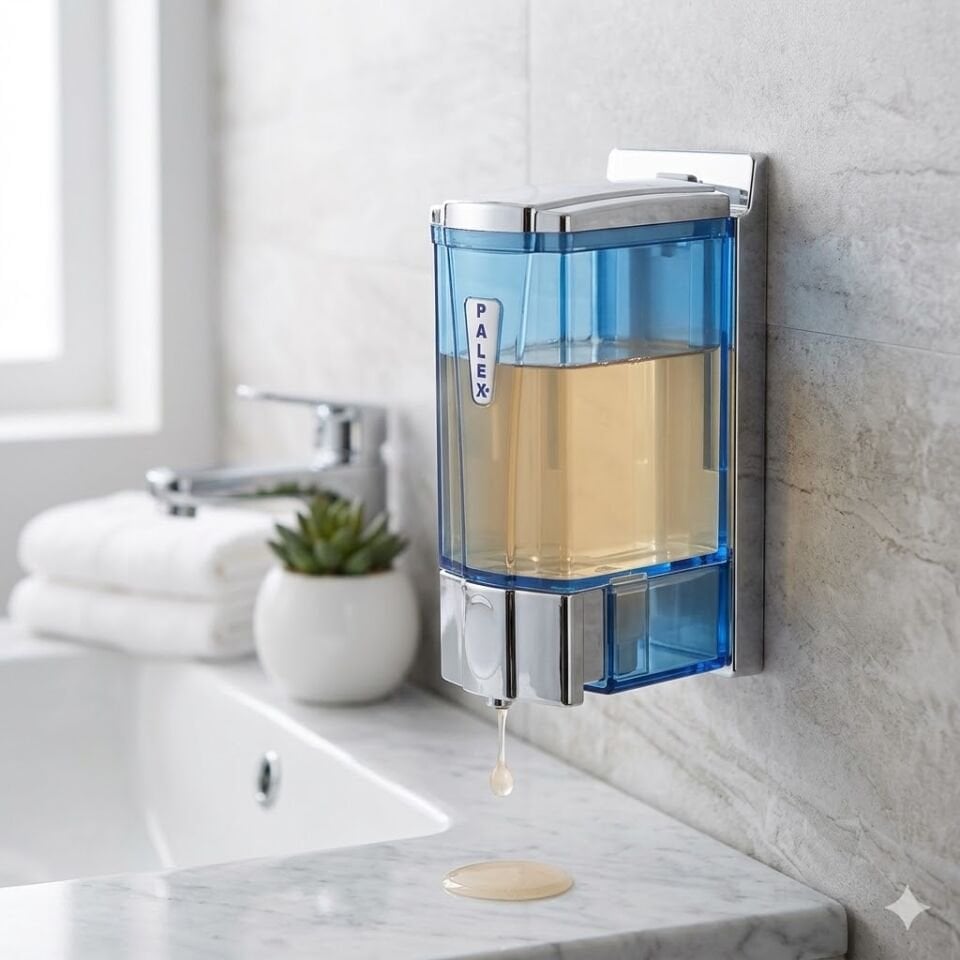 Mini Sıvı Sabun Dispenseri 250 Cc Şeffaf Mavi