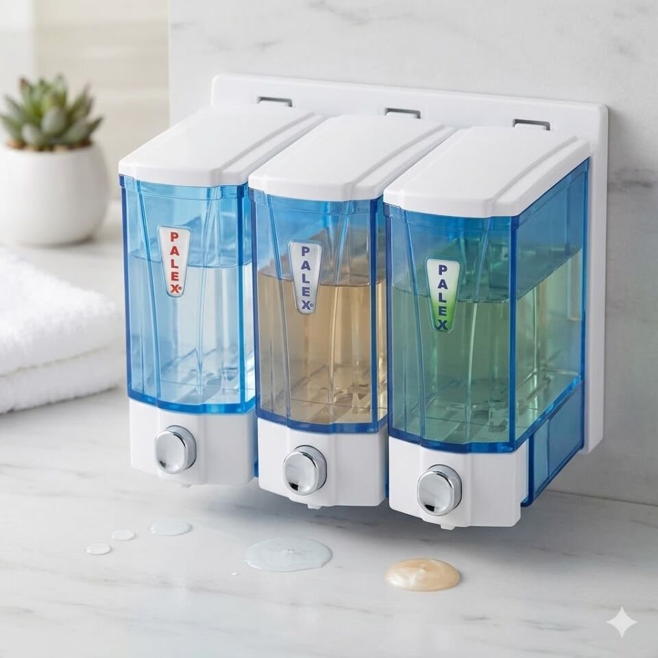 Mini Sıvı Sabun Dispenseri Üçlü 250*3 Cc Beyaz