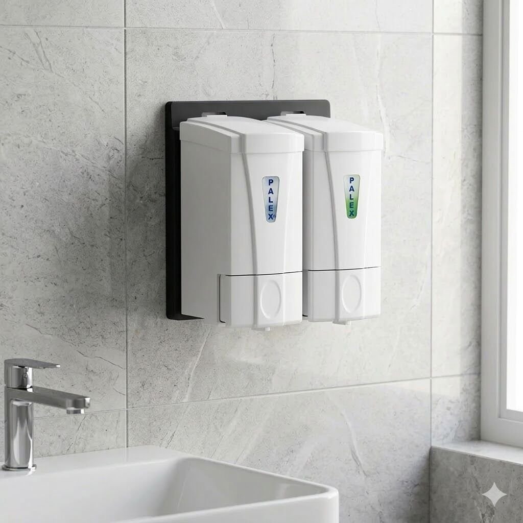 Mini Sıvı Sabun Dispenseri Çiftli 250*2 Cc Beyaz