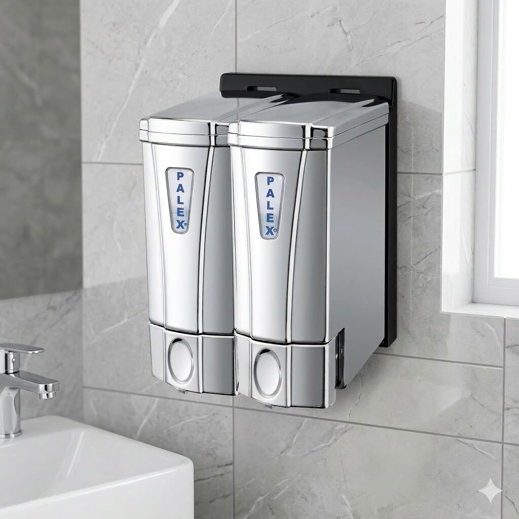 Mini Sıvı Sabun Dispenseri Çiftli 250*2 Cc Krom Kaplama