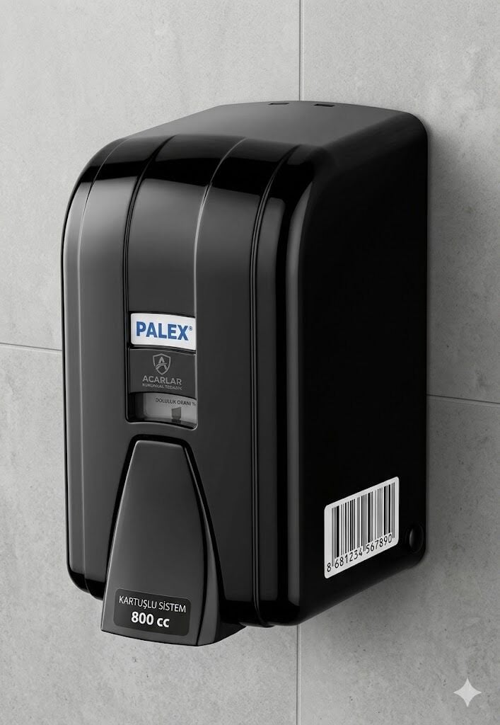 İnter Mini Sıvı Sabun Dispenseri Kartuşlu 800 Cc Siyah