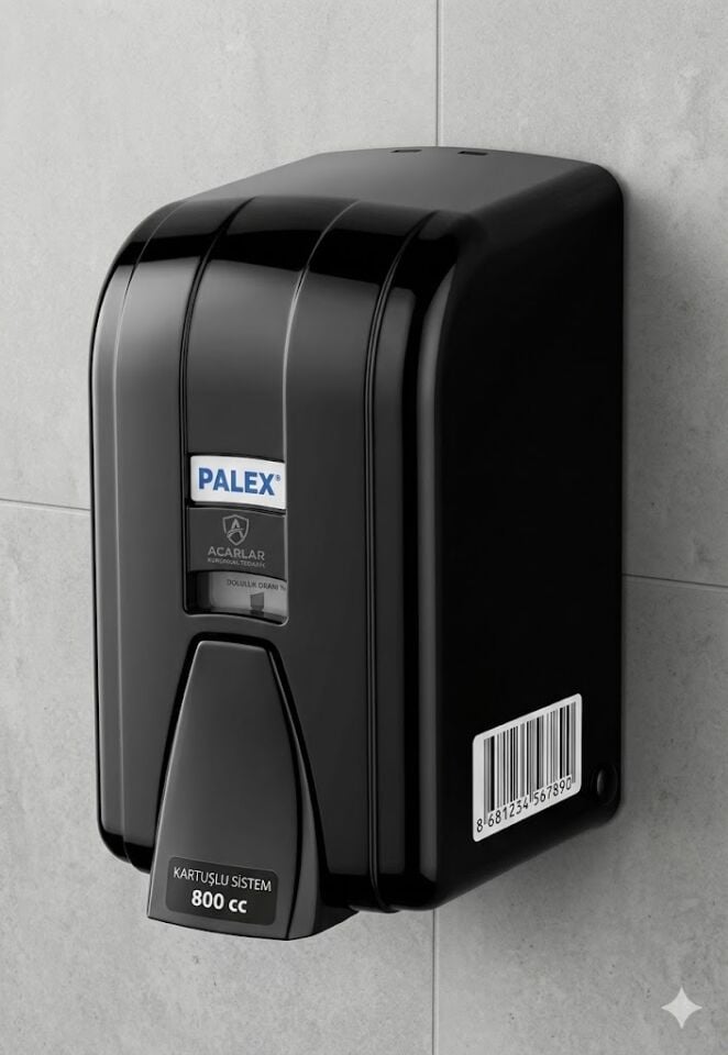 İnter Mini Sıvı Sabun Dispenseri Kartuşlu 800 Cc Siyah