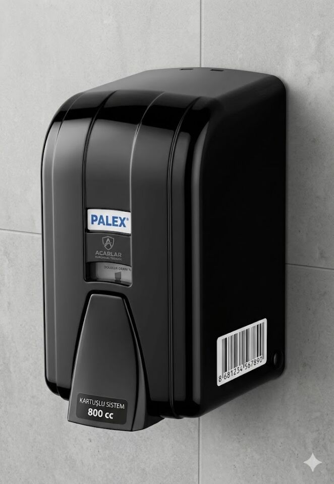 İnter Mini Sıvı Sabun Dispenseri Kartuşlu 800 Cc Siyah