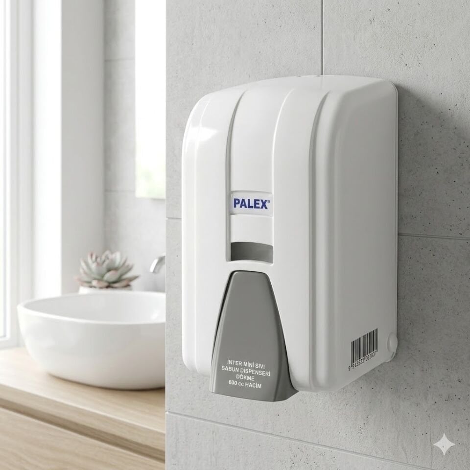 İnter Mini Sıvı Sabun Dispenseri Dökme 600 Cc Beyaz