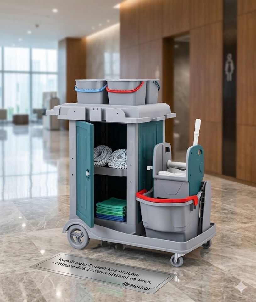 Herkül Solo Dolaplı Kat Arabası , 4X6 Lt Kova, 1X18 Lt 580X980X560