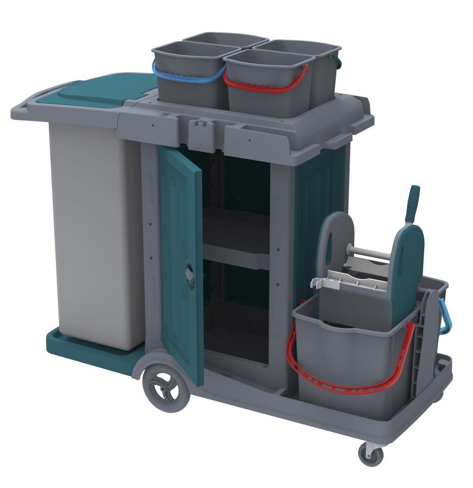 HERKÜL CLASSIC DOLAPLI KAT ARABASI, 120 LT BRANDA , 4x6 LT KOVA, 2x18 LT KOVA 610x1050x570