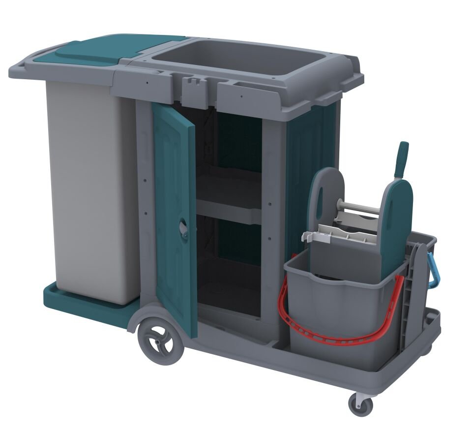 Herkül Classıc Dolaplı Kat Arabası, 120 Lt Branda, 
2X18 Lt Kova  610X1050X570