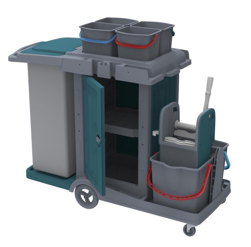 Herkül Classıc Dolaplı Kat Arabası, 120 Lt Branda, 4X6 Lt Kova, 2X18 Lt Kova 610X1050X570