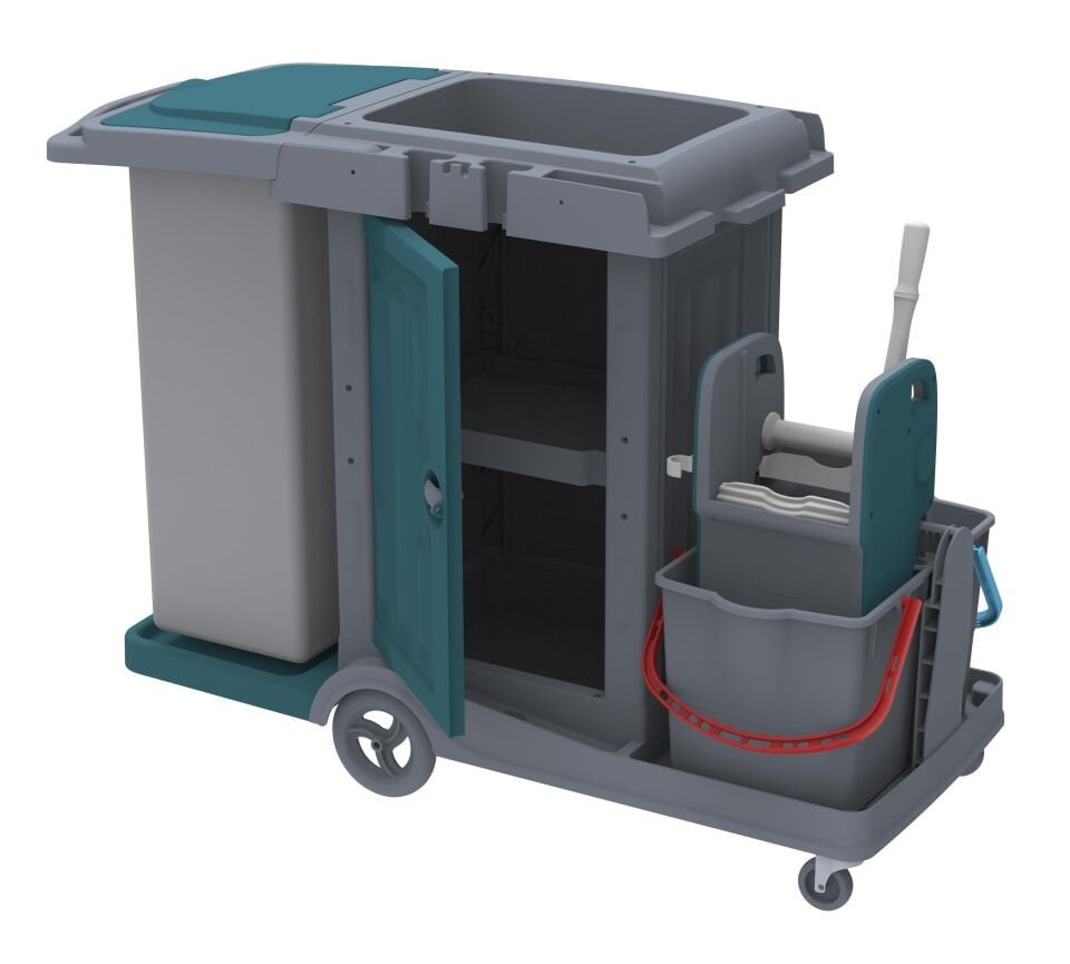 HERKÜL CLASSIC DOLAPLI KAT ARABASI, 120 LT BRANDA, 
2x18 LT KOVA 610x1050x570