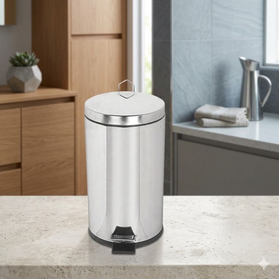 Krom Pedallı Çöp Kovası 16 Lt