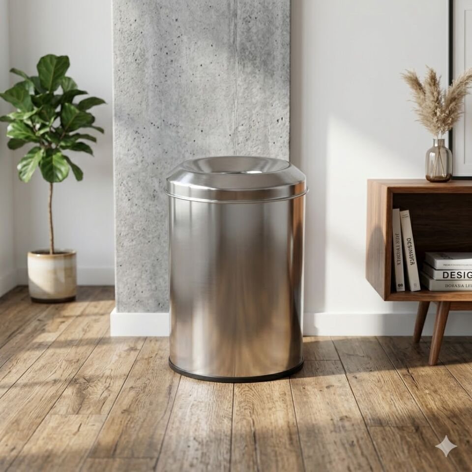 Krom Yanmaz Çöp Kovası 8 Lt.